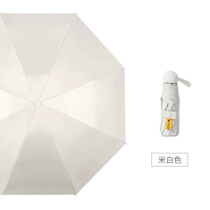 Sunscreen 6-bone 50-fold Umbrella Vinyl Folding Sun Umbrella Pocket Capsule Umbrella Small Fresh Sunshade Umbrella Advertising Umbrella