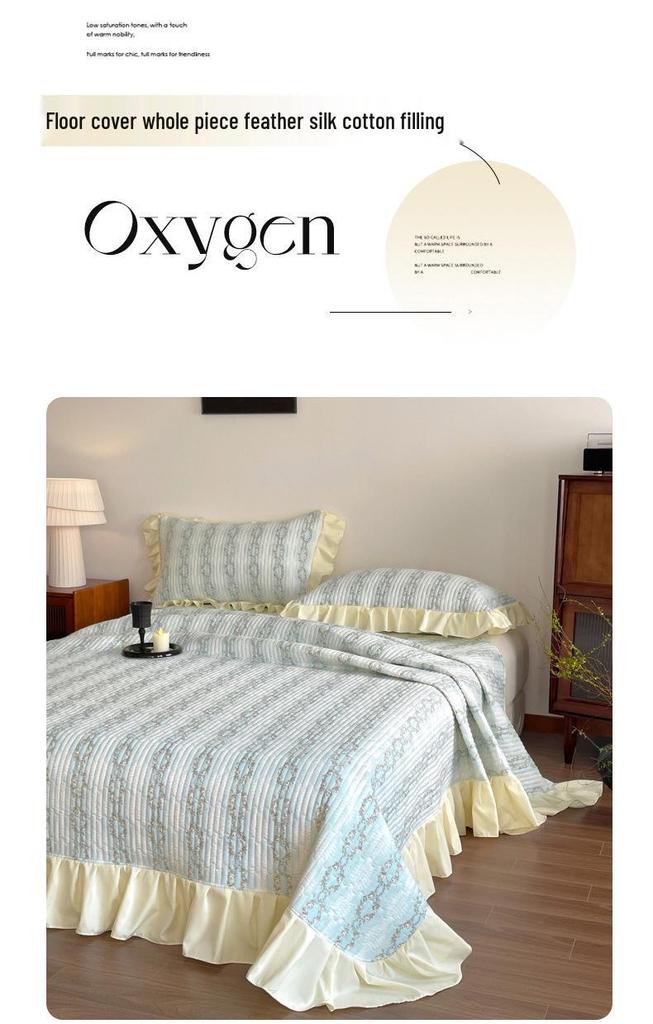 Spring/Summer Small Floral Lace Bedspread Set: 4-Piece, Skin-Friendly, Soft Imitation Cotton for Single Bed