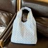 Summer large-capacity polka dot canvas messenger bag niche daily commute underarm shoulder tote bag women's new model