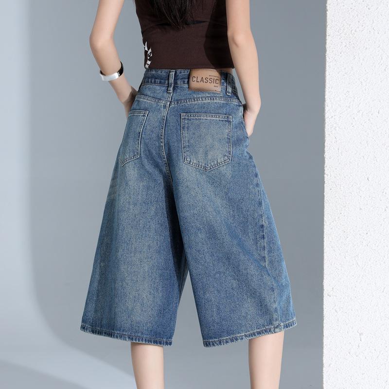 Women's Plus Size Loose Straight-Leg Denim Cropped Pants - Summer BF Lazy Style