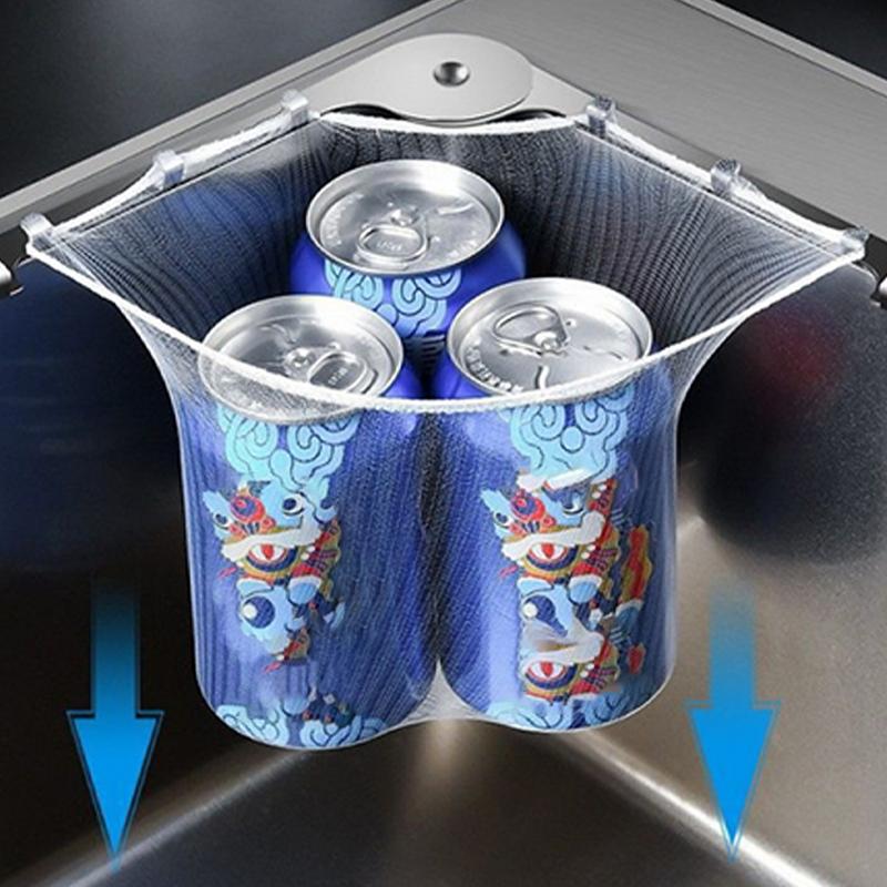 Multifunctional Triangular Sink Drainage Rack Filter Leftovers Strainer Anti-Clogging Hanging Net Drain Device Kitchen Tools