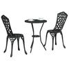 Garden Bistro Set 3 pcs Black Aluminum