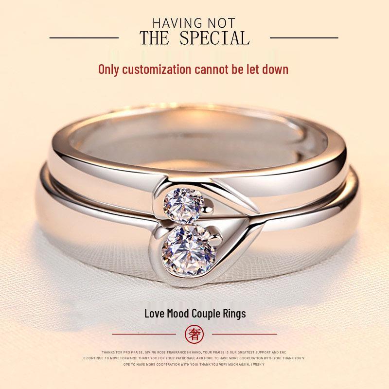 Sonsuz Aşk Kalp Çift Yüzükleri: Erkekler ve Kadınlar İçin Şık Lüks Düğün & Sevgililer Günü Hediyesi