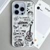 Graffiti Grey Guitar Personalized Trendy Phone Case for Xiaomi Redmi 15 14C 13 12 A3 A2 A1 10 9 8 K60 K40 Plus Ultra 4G 5G Cover