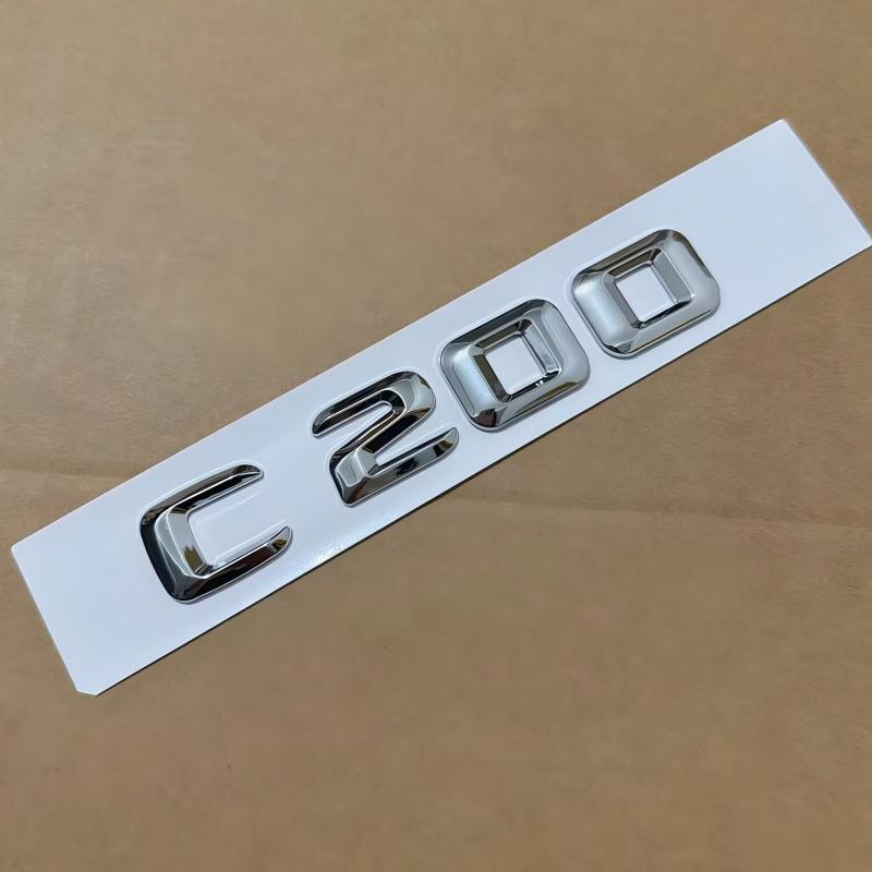 1x 3D ABS Chrom Emblem für MB Auto Heckklappen Emblem NGJM5 Schriftzug C180 C200 C220 C280 W205 W204 Zubehör