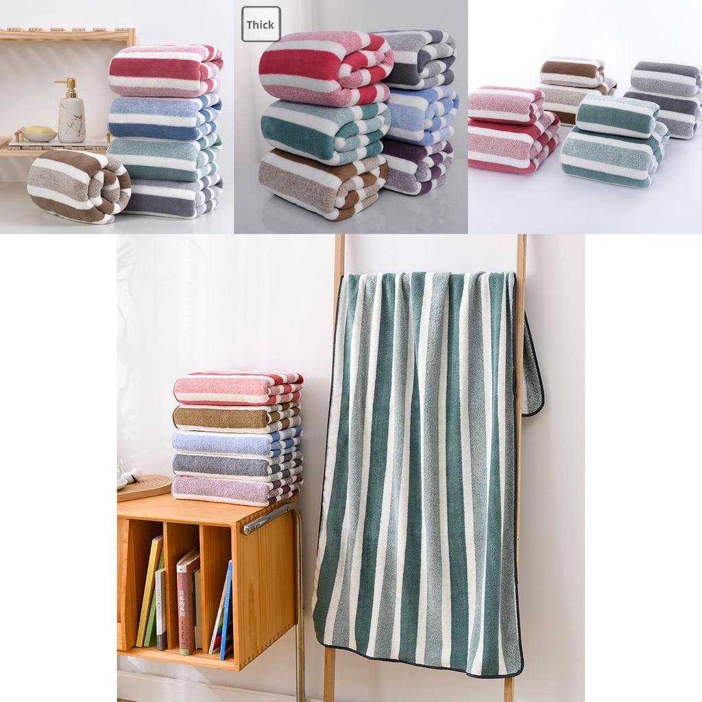 Bath Towel Wrap Coral Fleece Thick Large Absorbent Home Use For Face And Body
