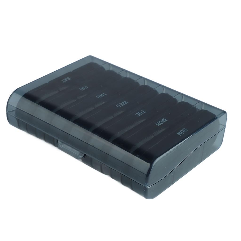3 Times A Day 7 Day 21 Grid Portable Travel Medicine Container Black