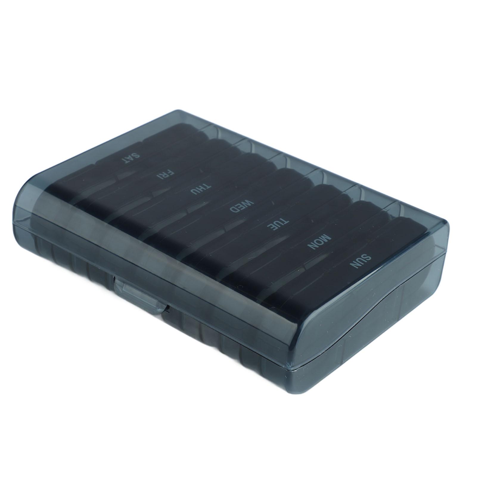 

3 Times A Day 7 Day 21 Grid Portable Travel Medicine Container Black