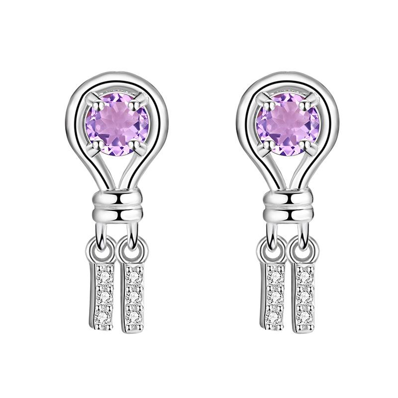 

S925 Silver Tassel Earrings, Natural Topaz Crystal Drop Earrings for Women 925 silver