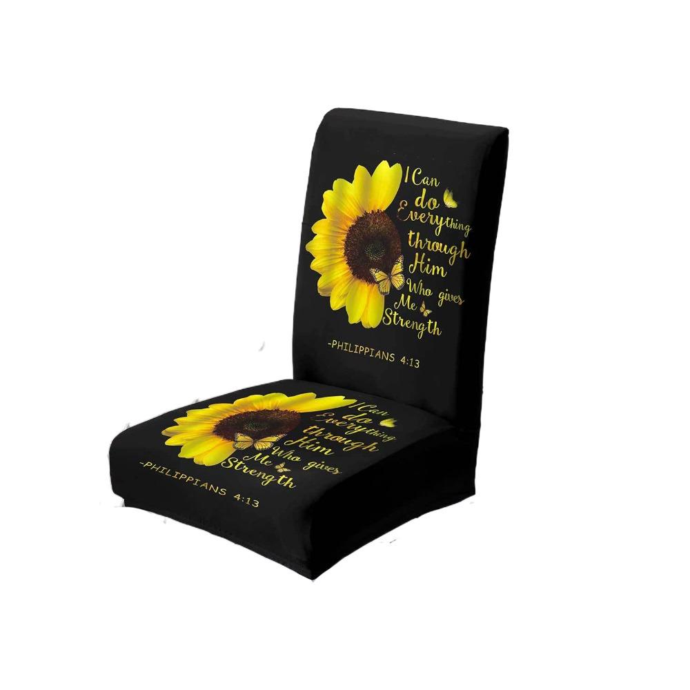 

Thickened Sunflower Elastic Chair Cover Dustproof Chair Cushion Protective Case Seat Cover Home Style 4