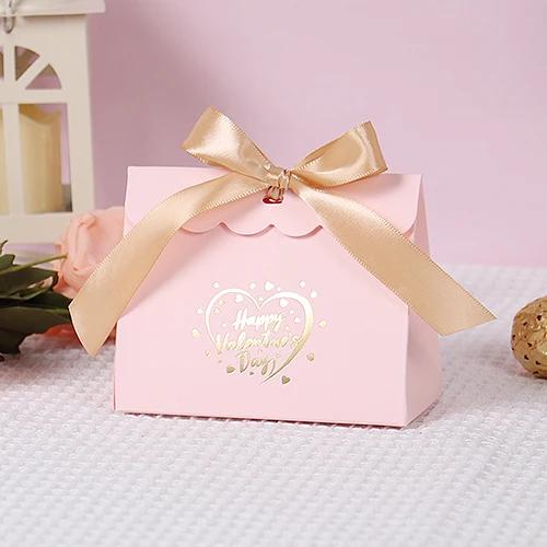 Valentine Treat Box Paper Valentines Candy Boxes Decorative Heart Gilding Boxes For Valentine s Day Party Favors 20pcs