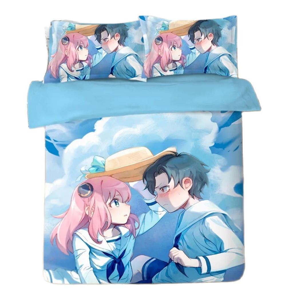 Spy Family Bedding Set Anime Anya Duvet Cover,Spy X Family Bedding Twin Queen Size Kids Bedroom Decor