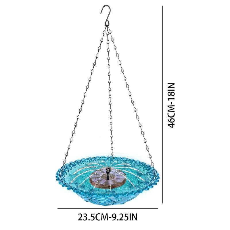 Hanging Outdoor Bird Bath Fountain Solar Powered Fountain Attracts Birds Squirrels  Large Capacity Garden Feeder