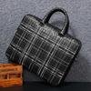 Genuine Leather Fashionable Woven Large-capacity Briefcase Casual Top-grain Cowhide Men's Handbag