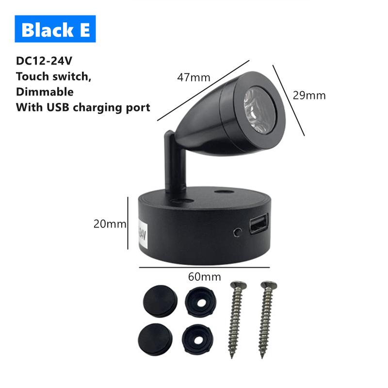 Lumină LED Spot de Lectură DC12V RV Barcă Rulotă Camping Remorcă Noptieră 3W Aluminiu Spot Reglabil Iluminat Interior Cu Comutator
