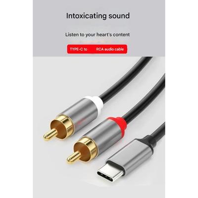 Type C To 2RCA Auditory Cable Clear Sound Wide Compatibility for Smartphones Tablets Laptops Connecting To Auditory