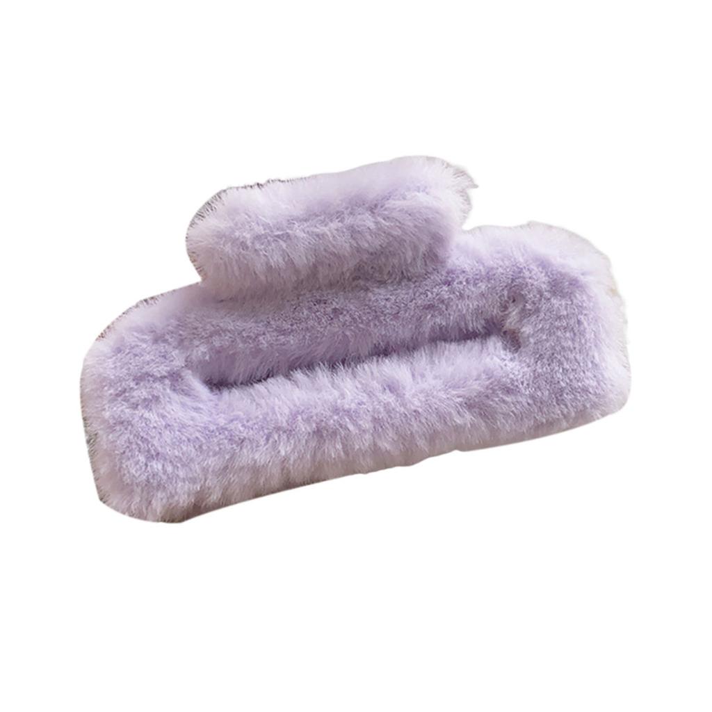 Yousheng Women Hair Claw Plush Wrap Design Spring Back Head Large Hair Clip Rectangle Shark Hair Clamp Hair Accessory