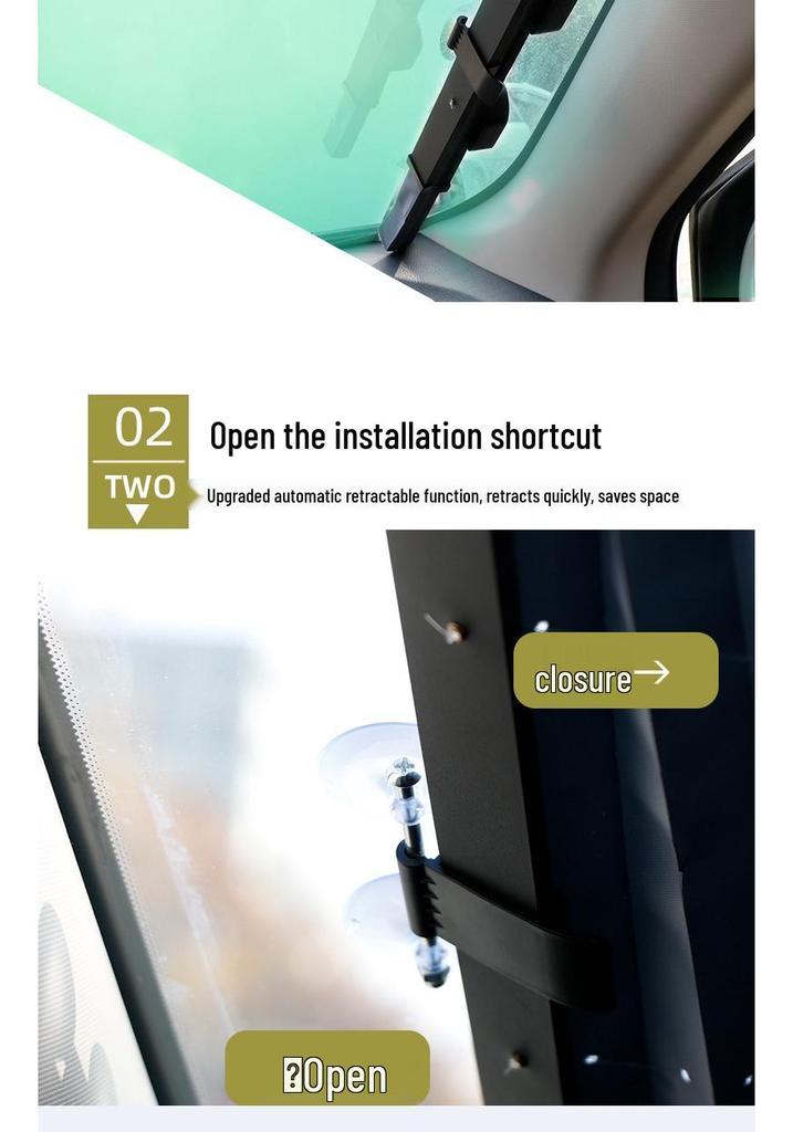 Car Sun Shade Blackout Curtain, Suction Cup Heat Insulation for Car Windows