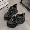 European Fashionable Platform Dad Shoes Women's 2025 Spring New Small Height Increase Polish Sports Shoes Casual Shoes Tide