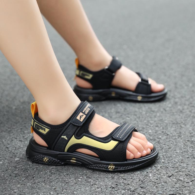 Big Brand Boys' Non-Slip Sandals - 2024 Korean Style for Medium to Large Kids, Soft Sole Summer Beach Shoes