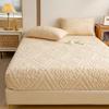 3D Embossed Velvet Bed Cover Thick Warm Plush Fitted Bed Sheet Non-Slip Elastic Mattress Cover Breathable, noiseless mattress cover,