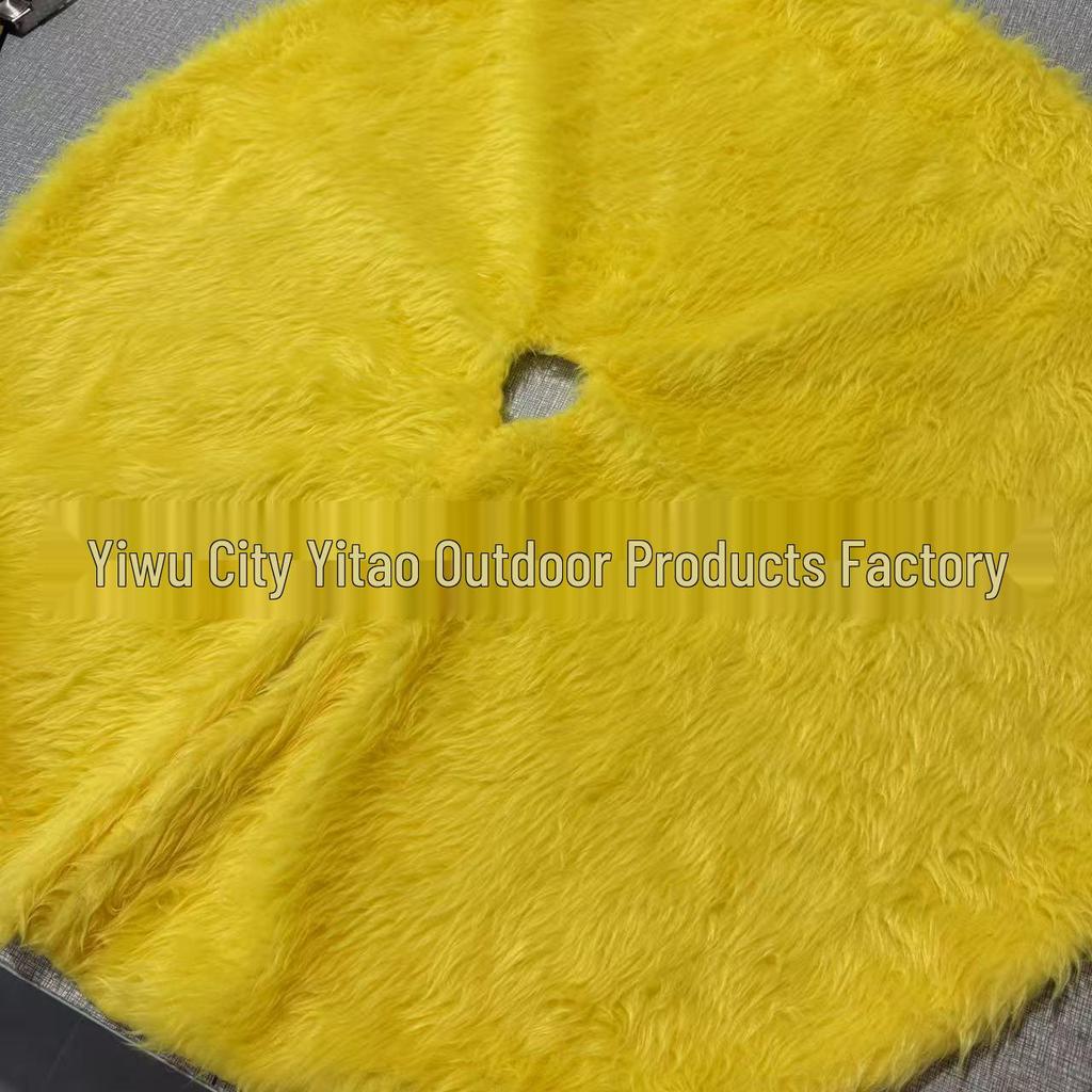 Green Plush Christmas Tree Skirt Floor Mat