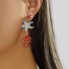 Elegante Seestern Korallen Ohrstecker für Damen Sommer Ozean Stil Blaue Emaille Zweig Hängeohrringe Strandurlaub Schmuck Geschenk