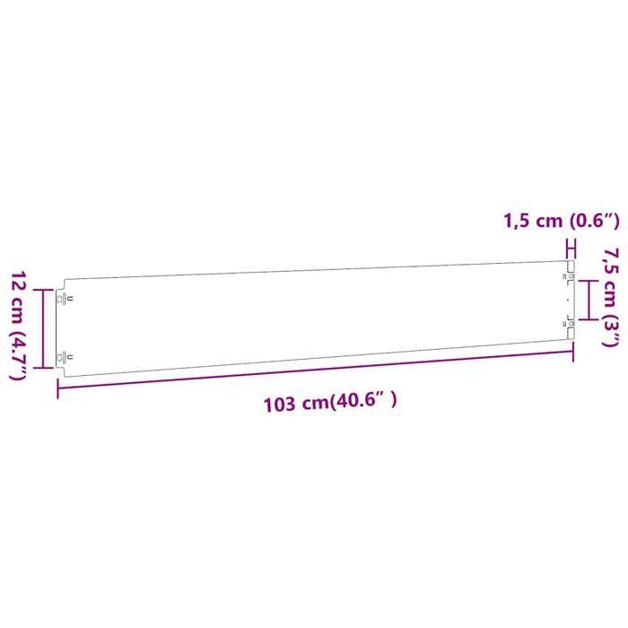 VidaXL Lawn Edging 10 Pcs Black 15x103 Cm Cold-rolled Steel, Garden Edging, Garden Bed Edging, Edging 860142