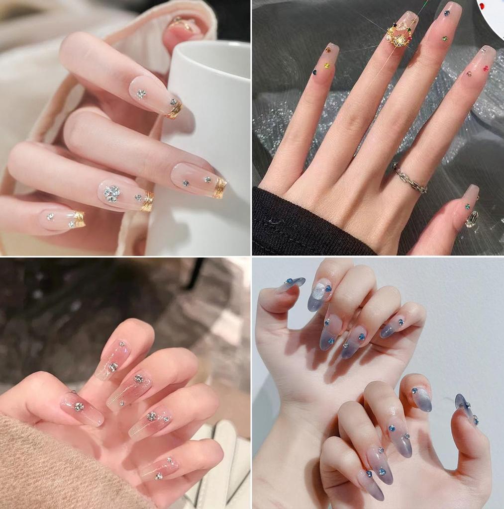 6000 Nail Stones Rhinestones BetterJonny 24 Colors Nail Stones Glass Nail Deco Parts Craft Parts DIY Nail Parts Decorate Your Nails (5mm)