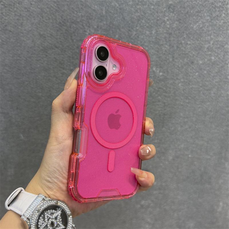 

Luxury for Magsafe Glitter With Lanyard Case for iPhone 15 16 Pro Max 14 Plus 13 12 11 Magnetic Wrist Strap Transparent Cover iPhone 15