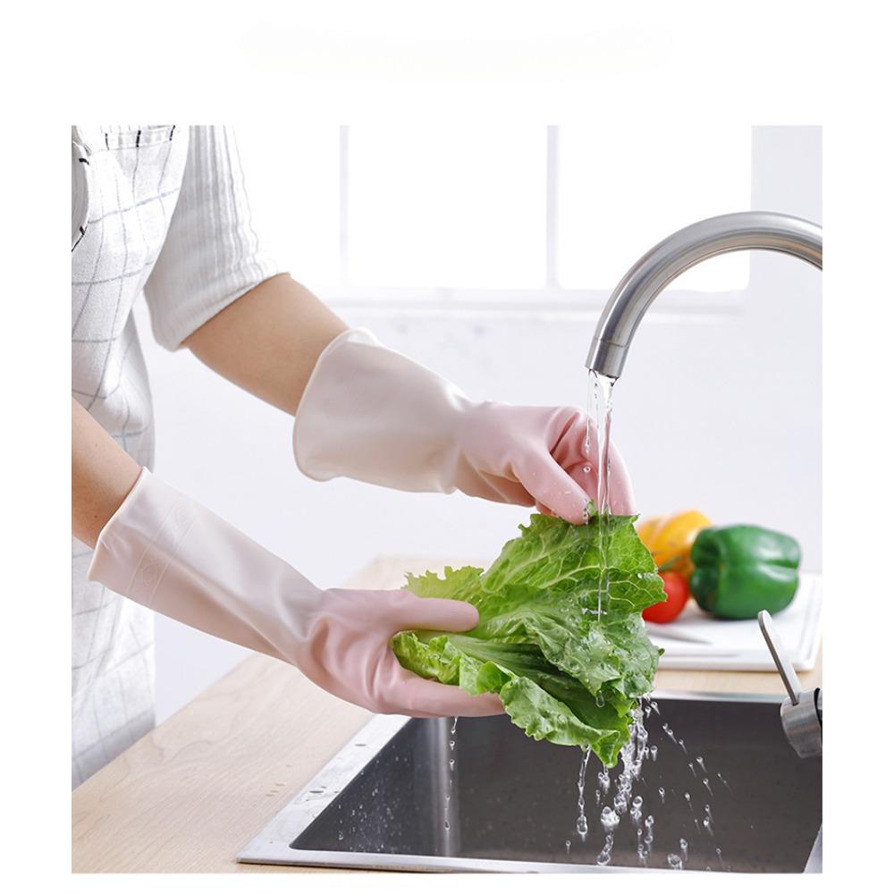 3 Pairs of Cleaning Gloves, Household Cleaning Dishwashing Gloves, Kitchen Dishwashing Gloves, Rubber Thin, Durable, Waterproof, Plastic Thick