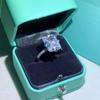 Solitärring 4 Karat Labordiamantring 925er Sterlingsilber Versprechens-, Verlobungs-, Eheringringe für Damen Herren Feiner Partieschmuck