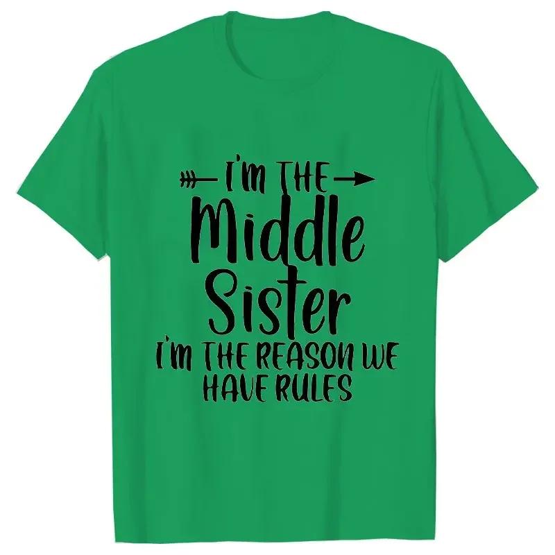 Sister Rules Gifts T Shirts Sweet Fashion Women Tshirt Funny Oldest Middle Youngest Sister Tees Sarcastic Sibling Matching Shirt
