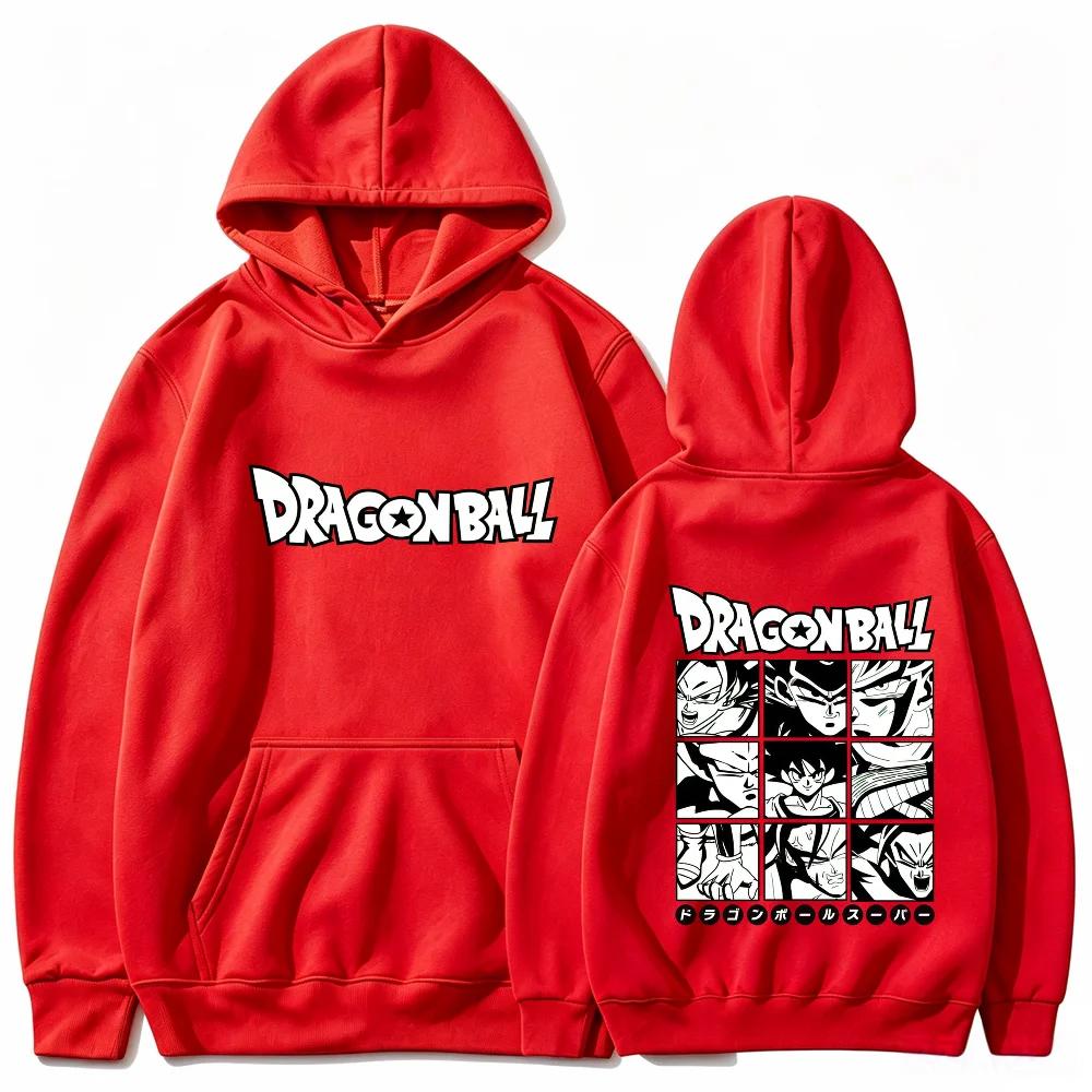 Dragon Ball Hoodie Unisex Manga Panel Character Collage Front Back Print Anime Fan Pullover Hooded Sweatshirt