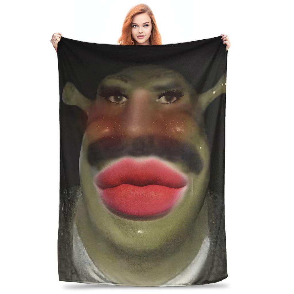 Warme weiche Decken Junge Mädchen Dekorative Shreks Witzige Memes Überwurfdecke Flanell-Bettüberwurf Wohnzimmer Neuheit Sofa-Bettbezug