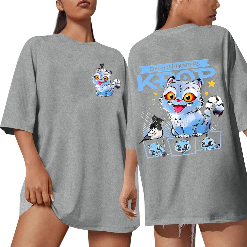 Women's Round Neck Short Sleeve T-shirt Casual Loose Top