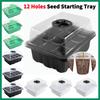 Seed Tray 12 Holes Cell Propagator Growth Thickening Seedling Start Growth Tray with Humidity Dome For Greenhouse Plants
