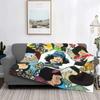Anime Ruitjes Mafalda Dekens Flanellen Zomer Draagbare Warme Plaid voor Bank Buiten Beddengoed Dekens