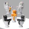 Mini Cat Model High Simulation Vivid Expression Decoration Accessories Toilet Miniature Cat Animal Model Toy for Kids
