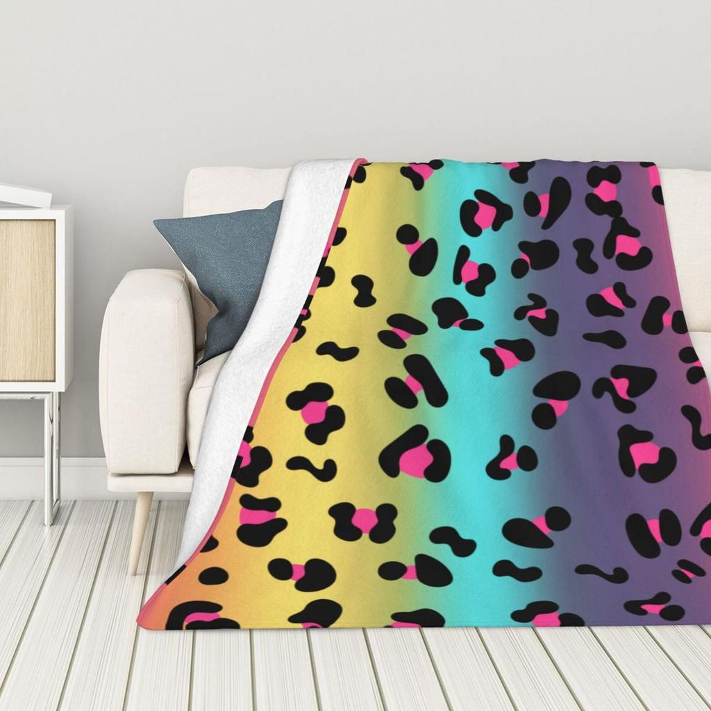 Farbe Leopardenmuster Digitaldruck Decke Damen Erwachsene Flanelldecke Wildleder-Muster Bett Sofa Decke