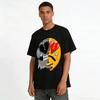 Heartbroken Skull Dual Emotion Print Trendy Casual Short Sleeve Tee Pure cotton T-shirt