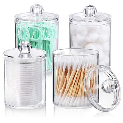 4pcs Plastic Cotton Swab Box Jewelry Box Storage Box Crystal Cotton Swab Box Transparent Cotton Swab Box