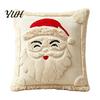 Cozy Winter Festive Pillow Cover Christmas Throw Cover, 18x18 Inch Plush Cushion 3D Snowman Themed Covers Reindeer Pattern, Case for Holiday Home Sofa