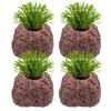 Pesos para Plantas de Aquário 4 Peças Pedra Vulcânica Anti-Flutuantes Anéis Fixadores para Plantas Aquáticas para Tanque de Camarões de Água Doce Piscina