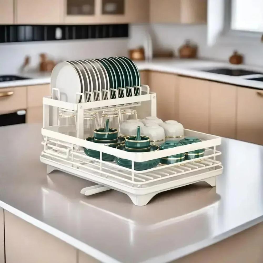 2025 Dish Drying Rack Kitchen Adjustable Stainless Steel Cutting Board Organizer Dish Bowl Drainer Storage Rack Kitchen Utensils