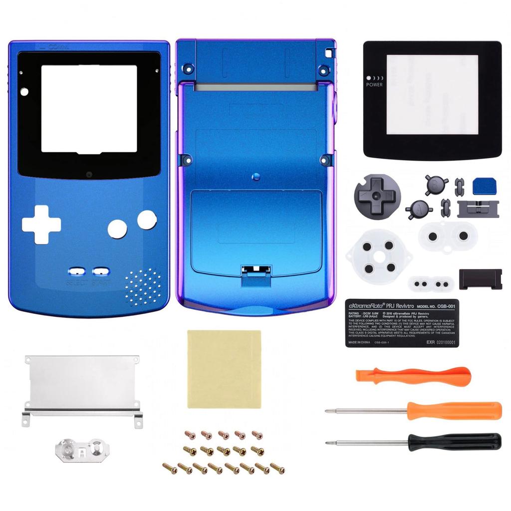 eXtremeRate Replacement Shell Full Housing Cover with Buttons, IPS Upgraded for Game Boy Color. Compatible with GBC OSD IPS, Regular IPS, and Standard