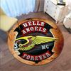 Gang violence Motorcycle enthusiasts Hells Angels Motorcycle Club circular carpet is soft, home, bedroom, door mat decoration, and non slip carpet E5