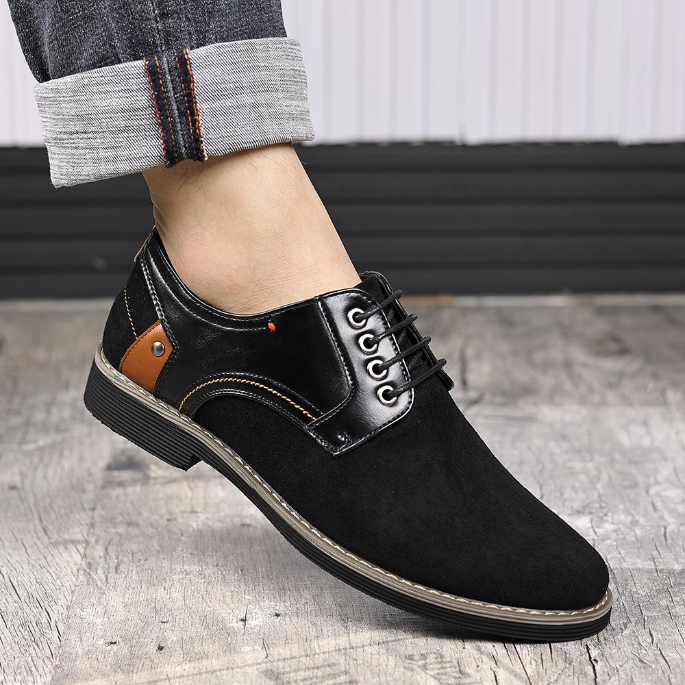 Vintage Fashion Outdoor Velvet Men's Casual Single Shoes Large Size Lace-Up Fashionable Shoes Men's Lace-Up Everyday Versatile Comfortable Shoes