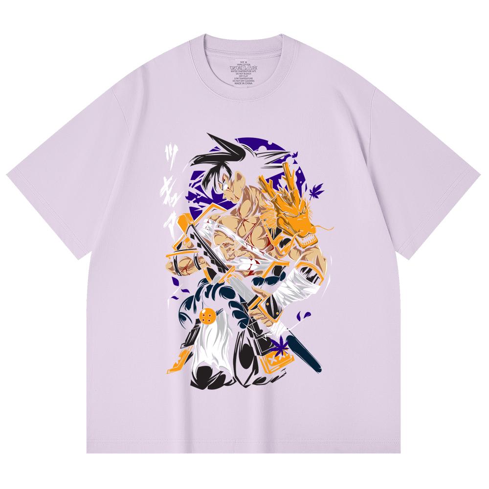 230 Gsm 100% Cotton Dragon Ball V68 Goku Samurai Print Unisex Heavy Cotton T Shirt