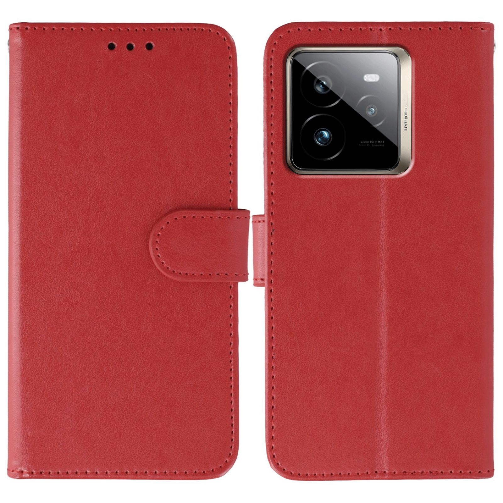 

For Realme GT 7 Pro 5G Case PU Leather Flip Wallet Phone Cover with Strap Red